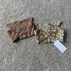 Jamie Kay Brown Floral & Polka Dot Headband Set